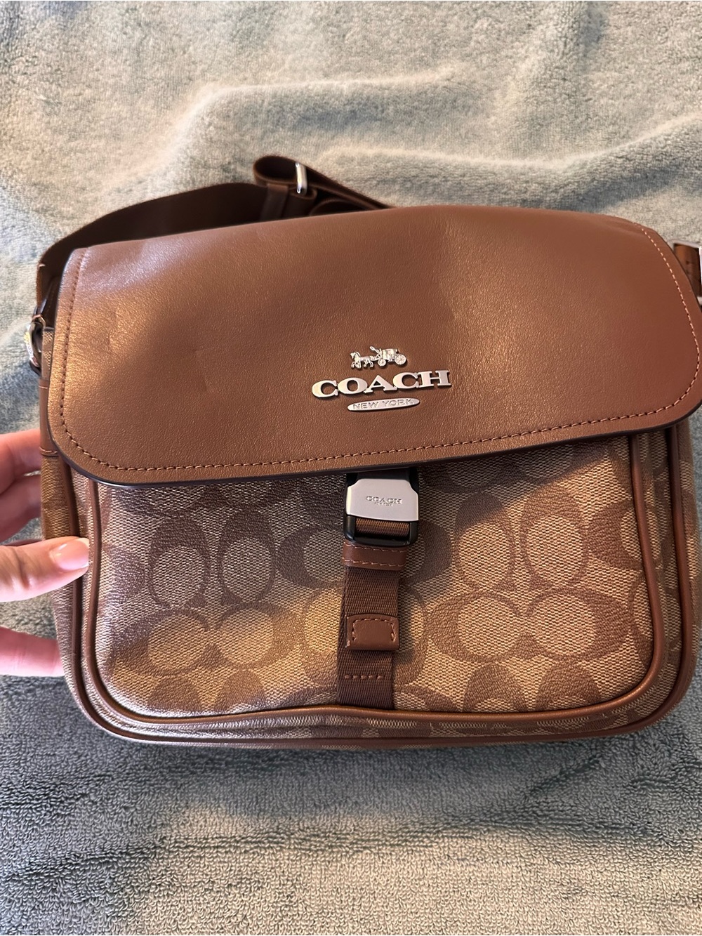 Coach Brown Signature Pace Messenger Bag